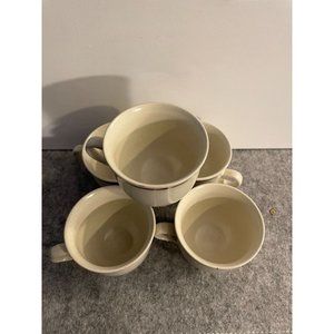 5 Floral Expressions Hearthside Stoneware Coffee cups  One cup has a small chip